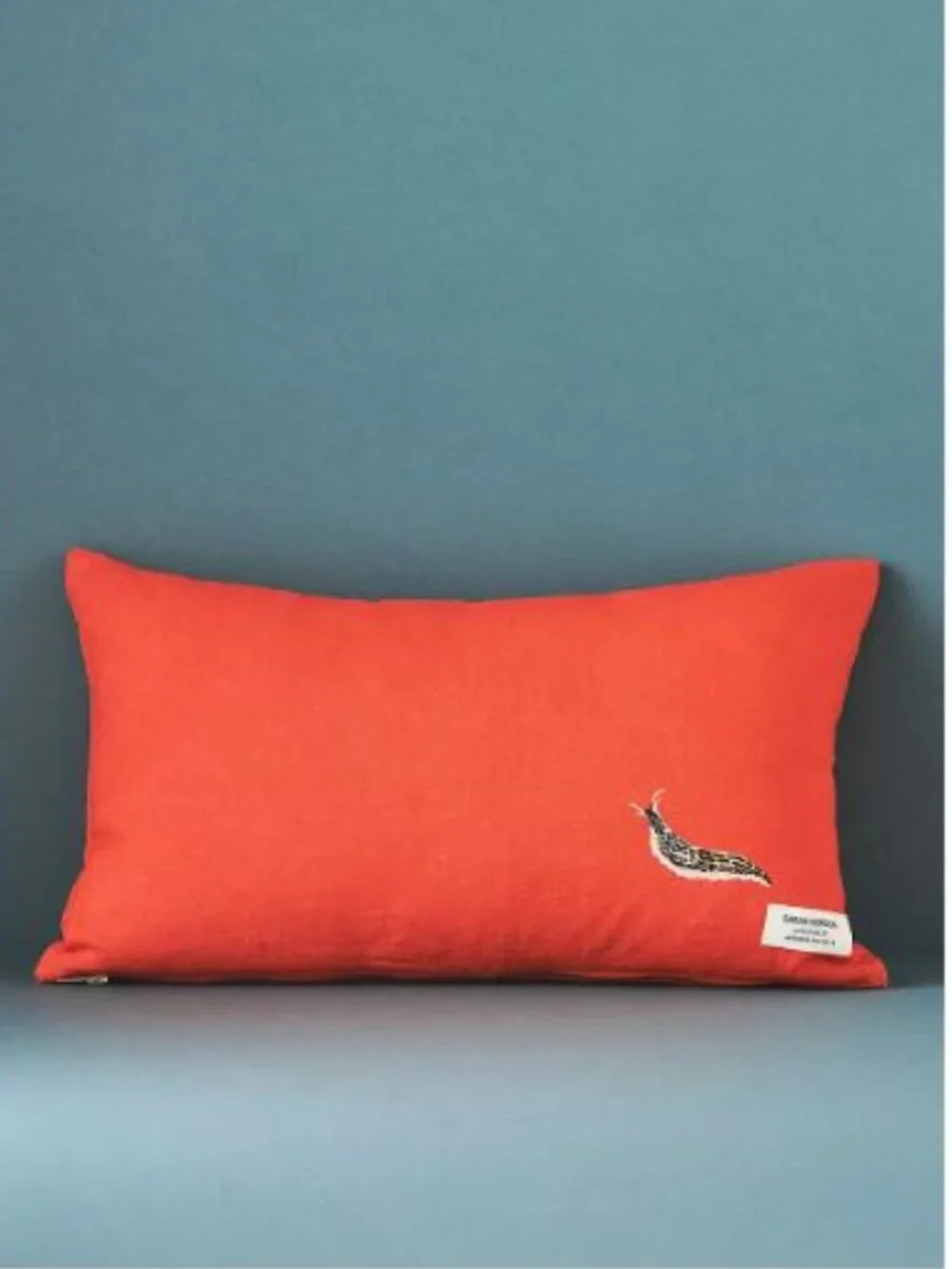 Anthropologie Sarah Gordon Embroidered Pillow in Orange - Butterfly - NWOT
